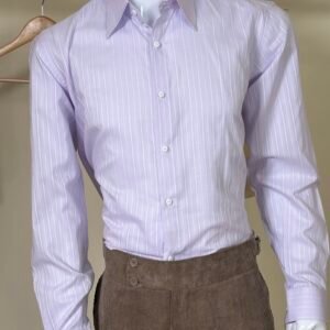 lilac striped formal shirt for men