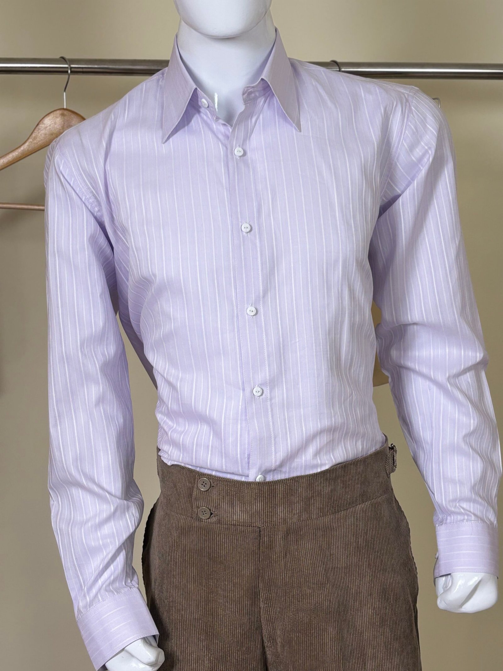 Lilac Striped Formal Shirt for Men
