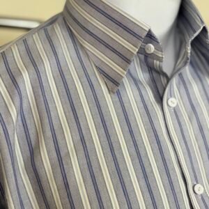 blue striped formal shirt for men