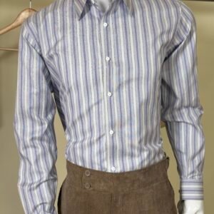 blue striped formal shirt for men